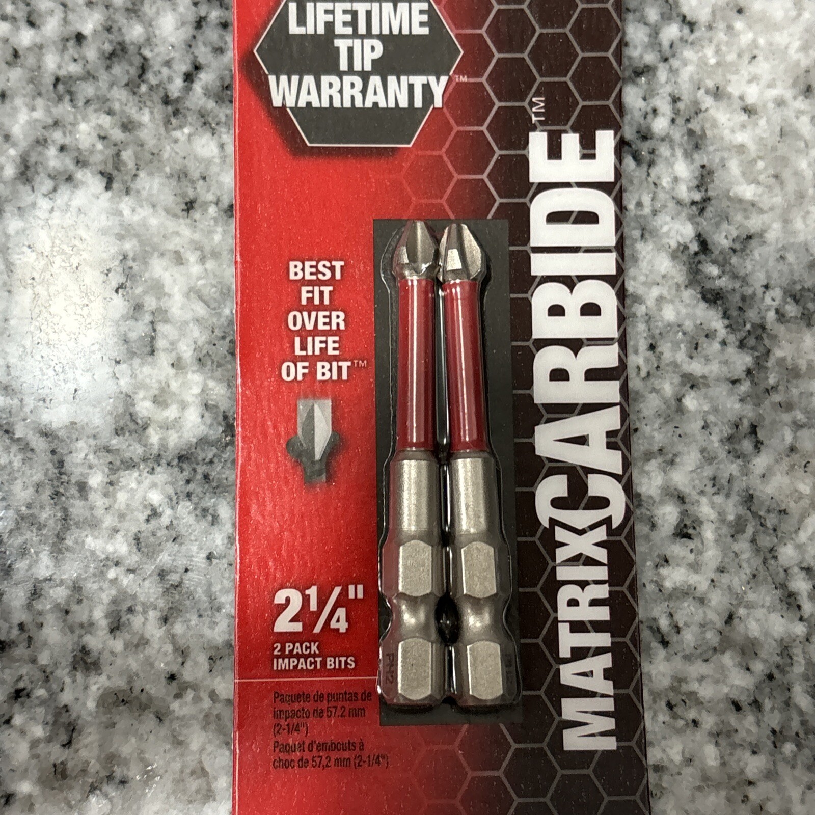 82 PACKS OF 2 - MILWAUKEE 2.25” MATRIX CARBIDE IMPACT PH2 SCREW BITS~48-32-3912
