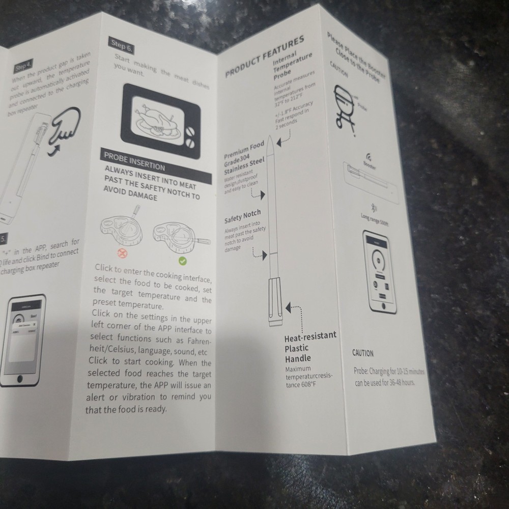 Wireless Smart Bluetooth Meat Thermometer