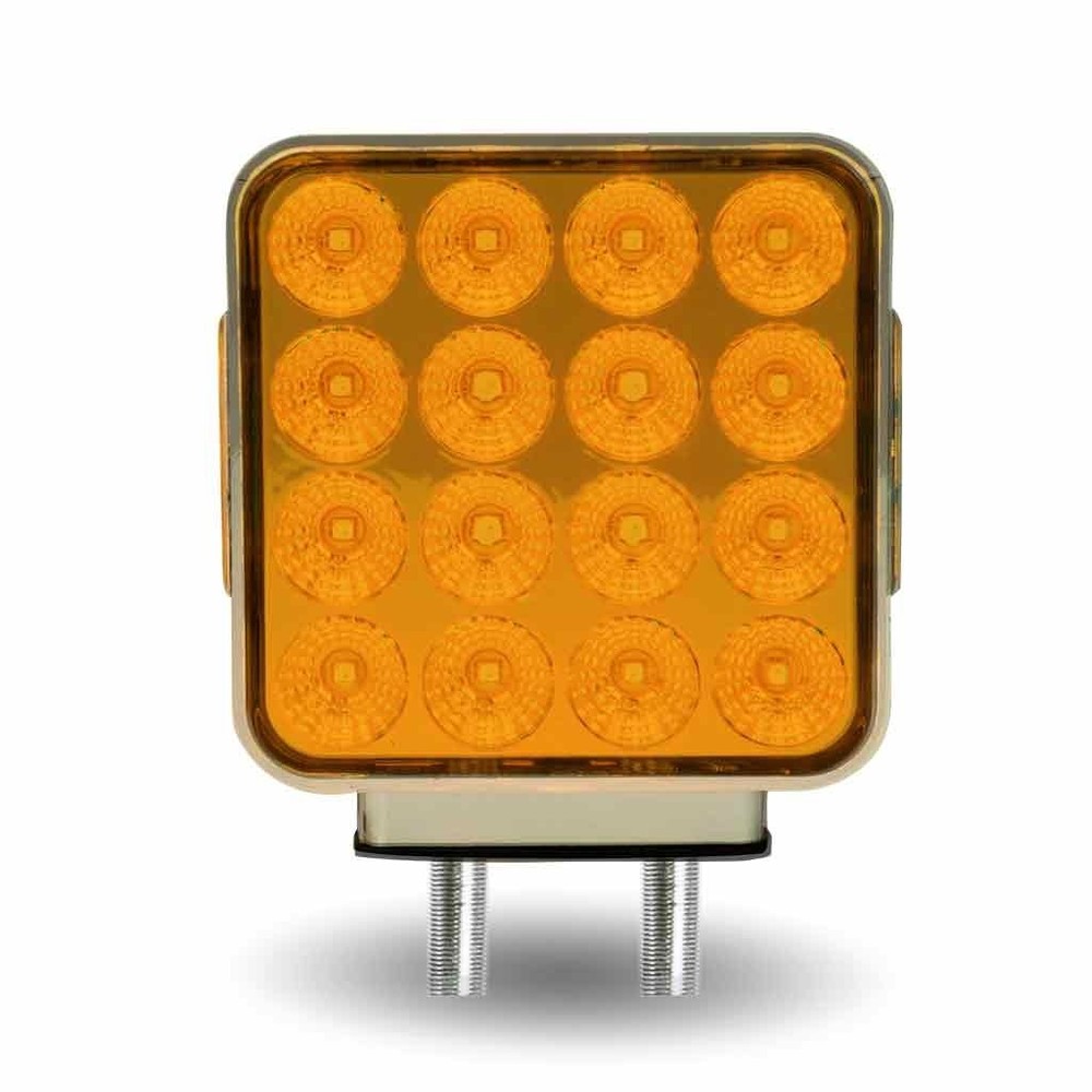 Amber/Red Turn & Marker Square Reflector Double Face LED Light – Double Post