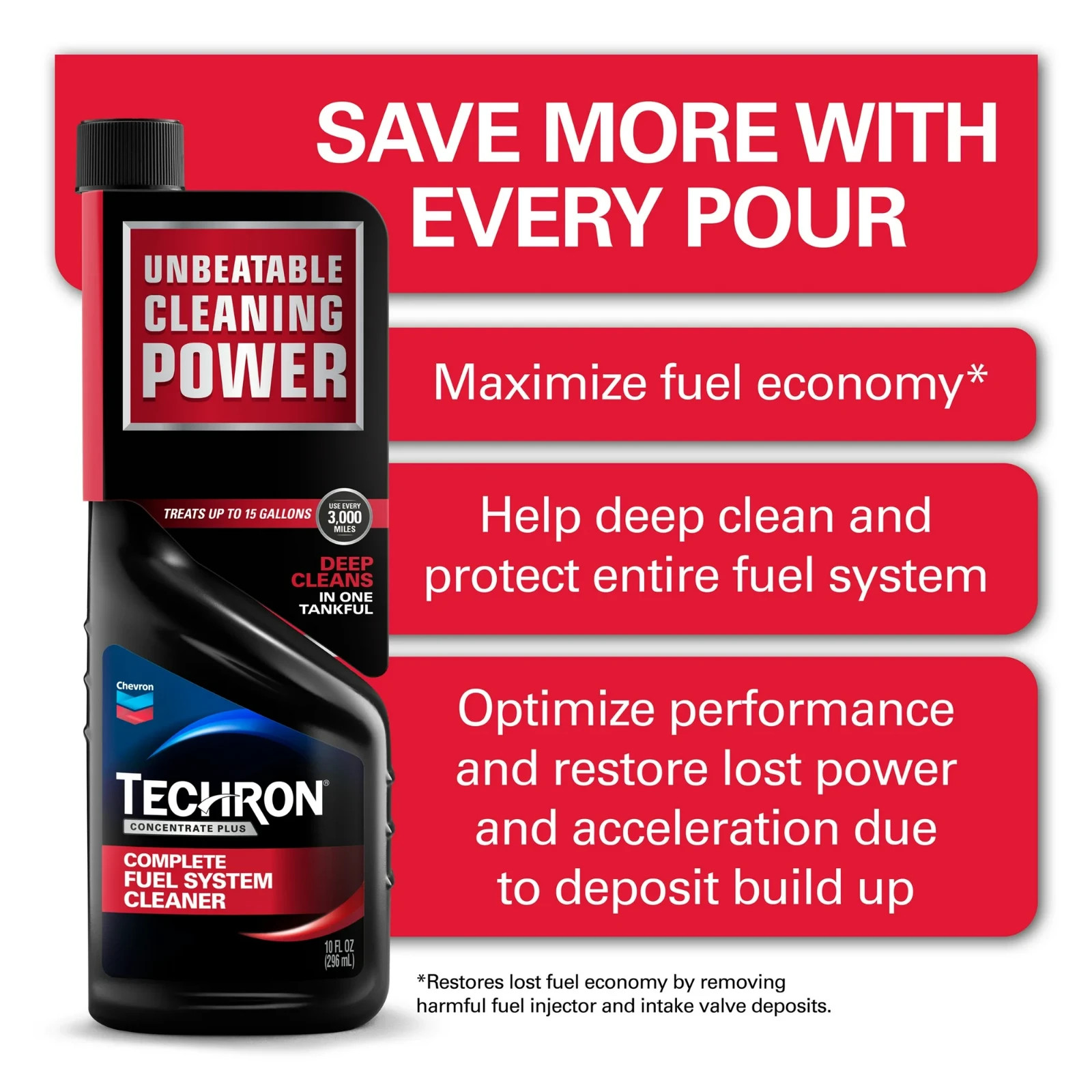 Chevron Techron Complete Fuel System Cleaner, 10 oz