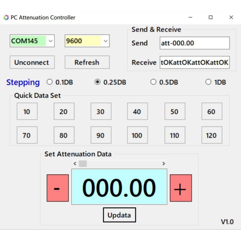 DC-6GHZ 90DB Programmable Attenuator Module RF Attenuator Step 0.25DB 1.3" OLED