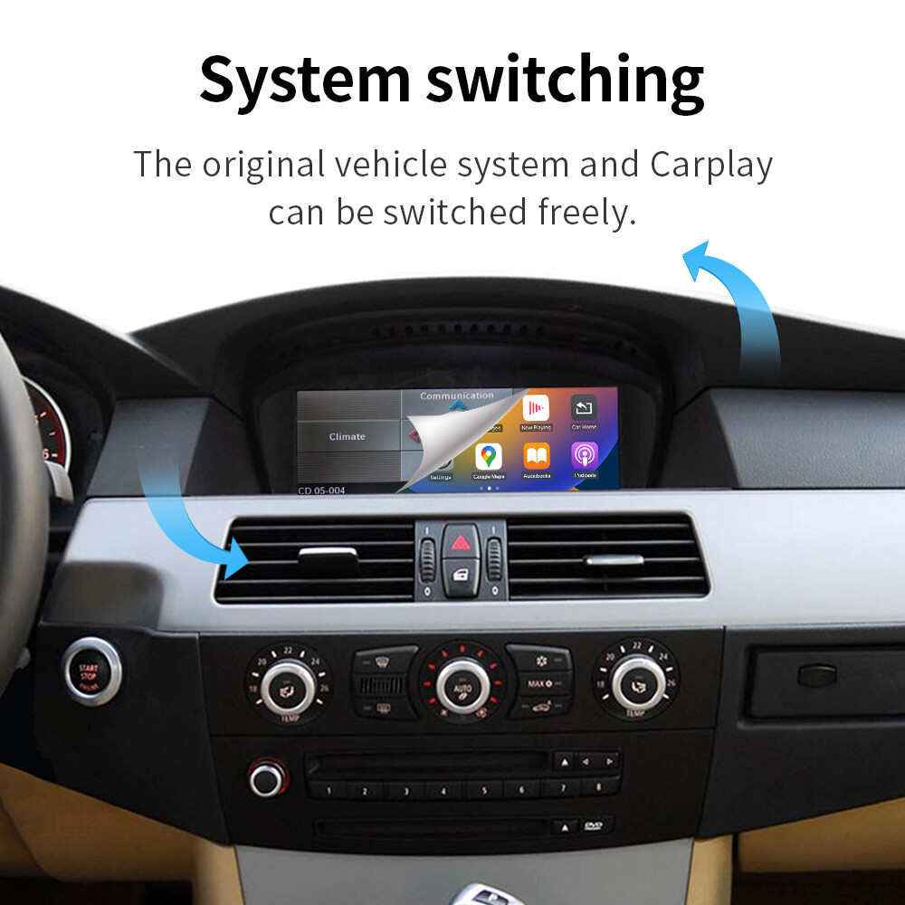 Wireless CarPlay Auto Car Touch Screen For BMW 3 5 Seri E90 E91 E60 E61 E63 CCC