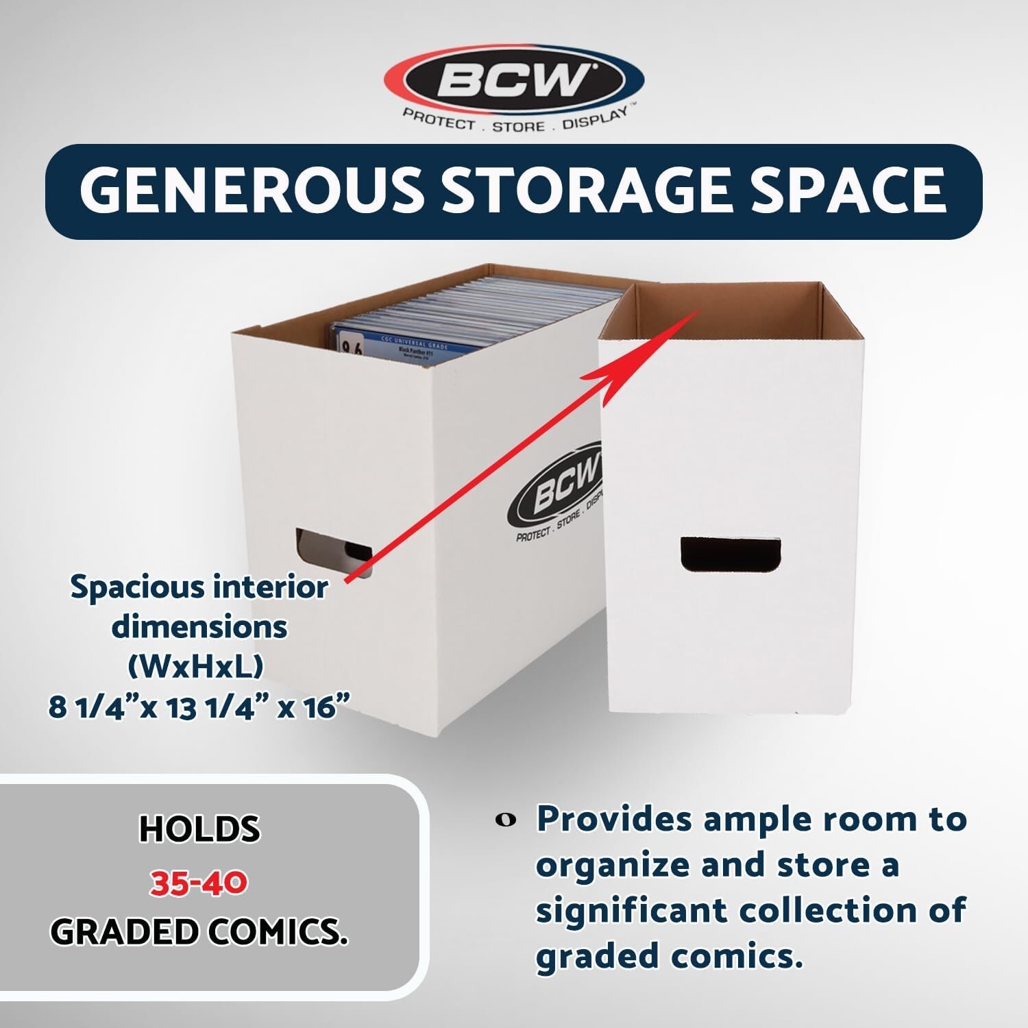 BCW Graded Comic Book Storage Box Double Thickness Hold 35 40 CGC Slab Long Term