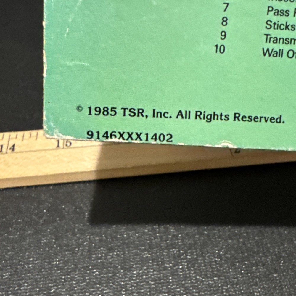 1985 TSR Advanced Dungeons & Dragons 9146 - Player's Reference Screen
