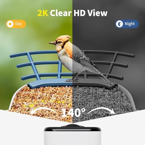 Bird Feeder with Camera-No Subscription Required for AI Identifies Bird Blue