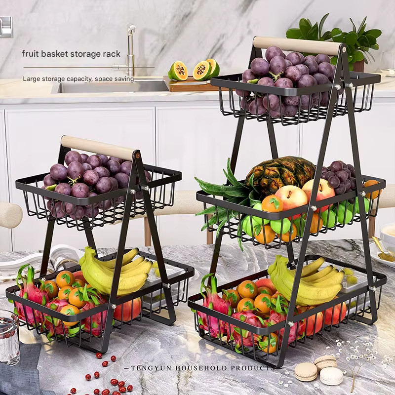 Double Layer Storage Basket, Desktop Shelf, Snack and Fruit