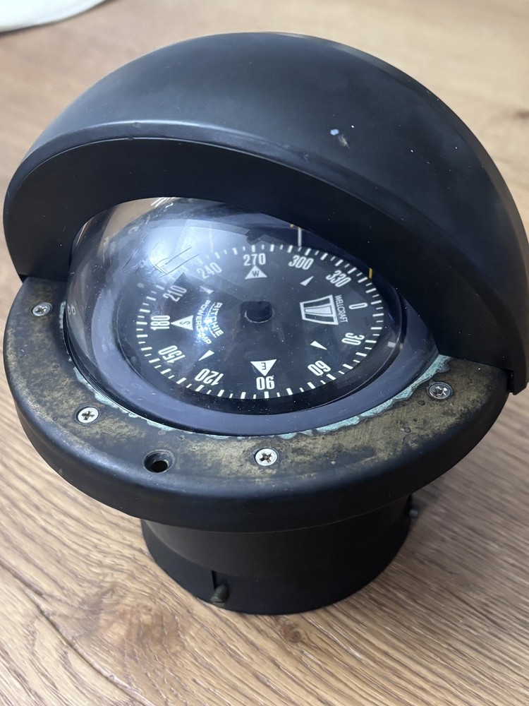 Ritchie FN-201 Marine Compass Binnacle Mount Dome Light Boat Compass Untested
