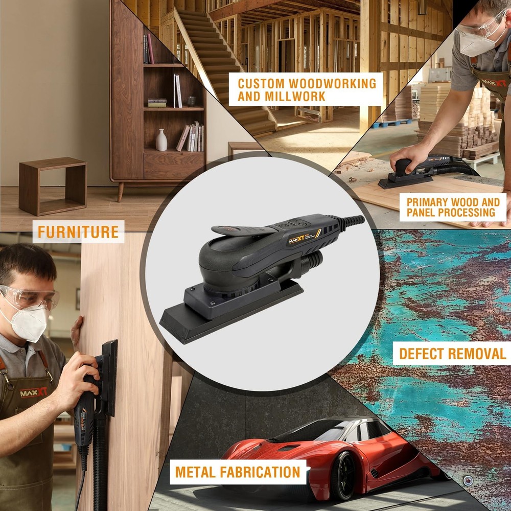 MAXXT Brushless Sheet Sander Electric 3mm Orbital 350W 3A Multi-function 1000...