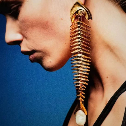 Schiaparelli Fish Bone Earrings NEW