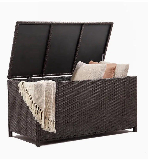 120-Gallon All-Weather Resin Outdoor Storage Deck Box L47.2"xW24.4"xH24 Black