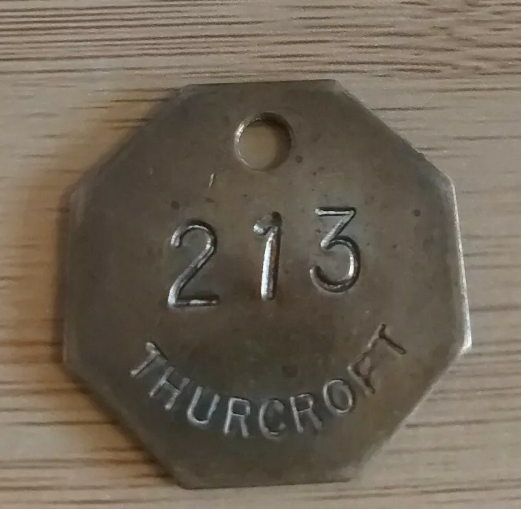 Thurcroft 213 PIT CHECK Tally  Token Brass Mining Memrobillia