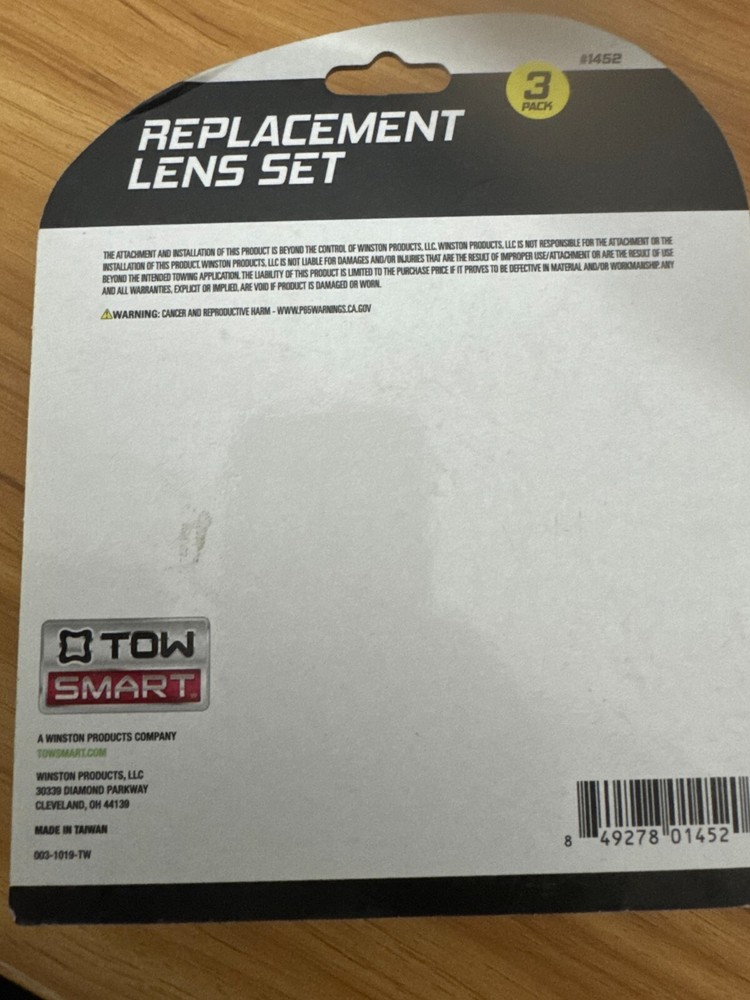 TowSmart Replacement Lense Kit (3-Pack) for Use w/ Trailers Under 80" Wide