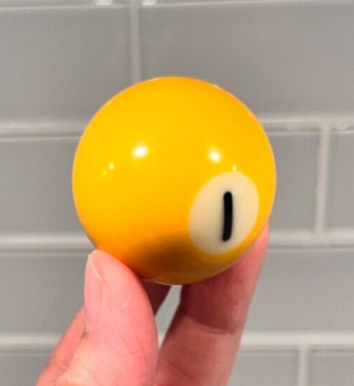 Mini Pool Billiard Ball 1.5" - Replacement Collectible - SOLID YELLOW #1
