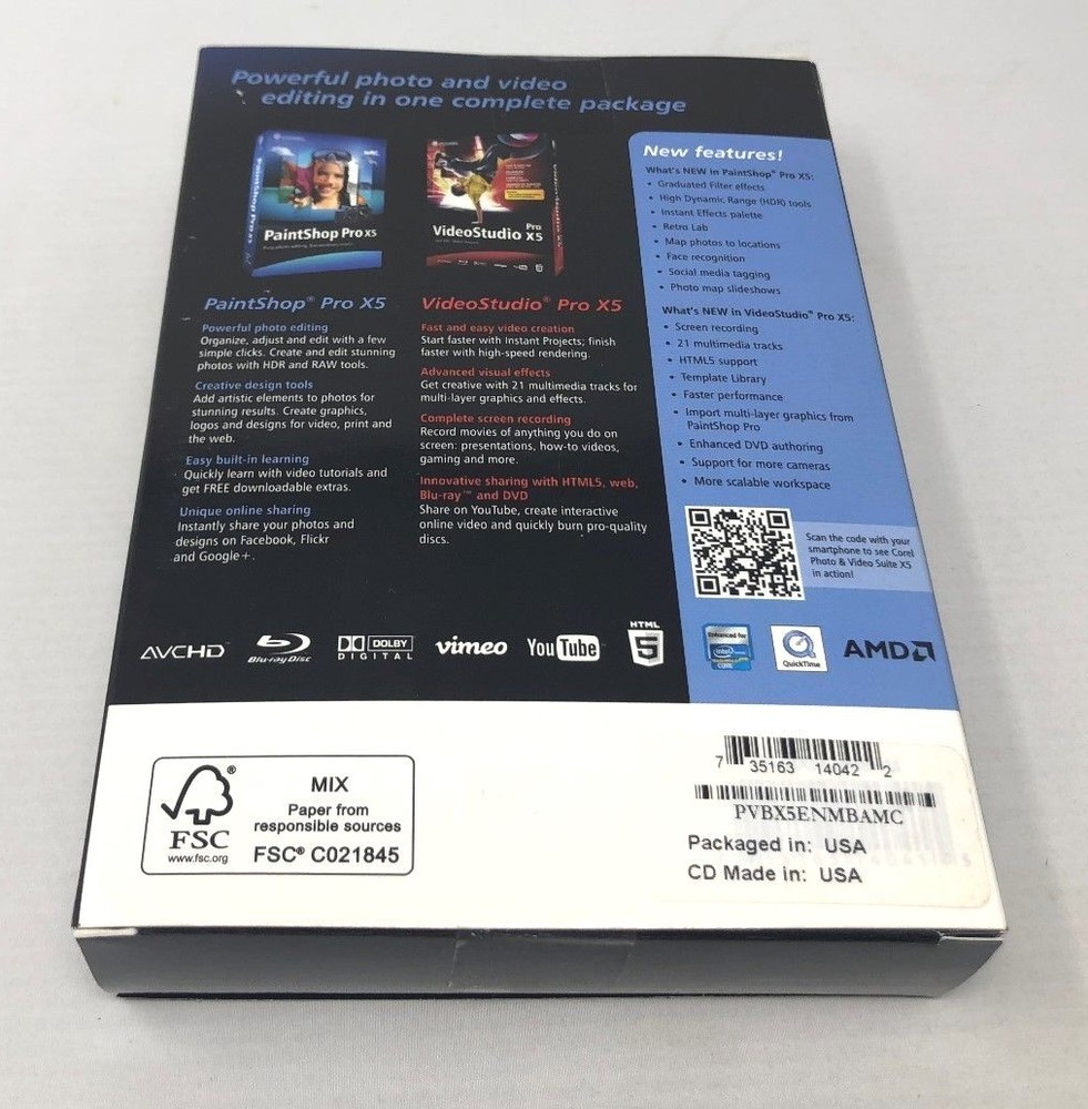 Corel Photo & Video Suite X5 PC - NEW -