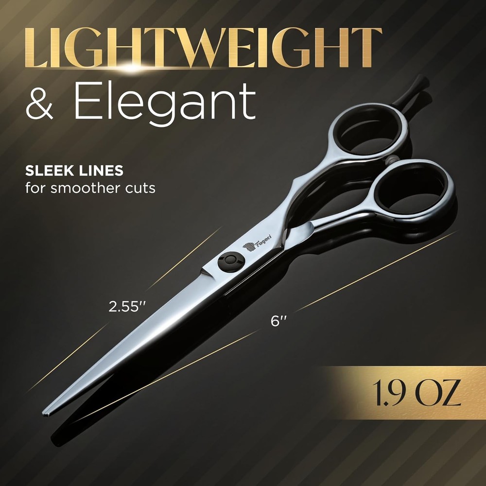 Fagaci Hair Cutting Scissors 6" Razor-Sharp, Professional Silver