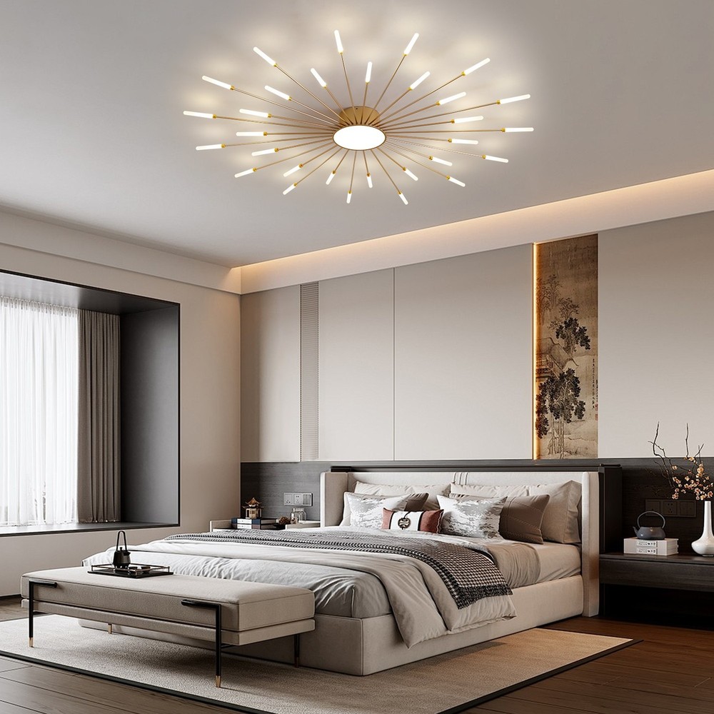 Gold Firework LED Ceiling Light 30+1, Smart Dimmable w/ APP & Remote