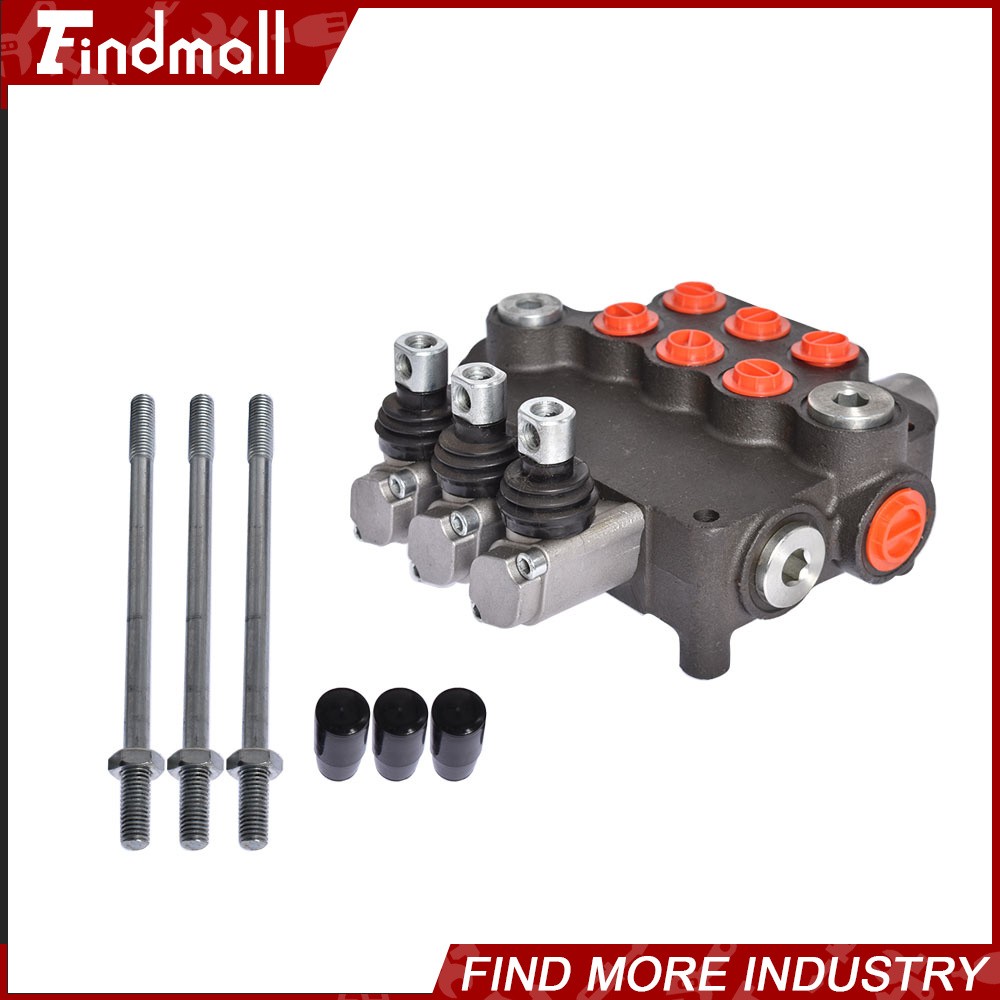 3 Spool 21 GPM Hydraulic Monoblock Double Acting Control Valve SAE Ports NEW