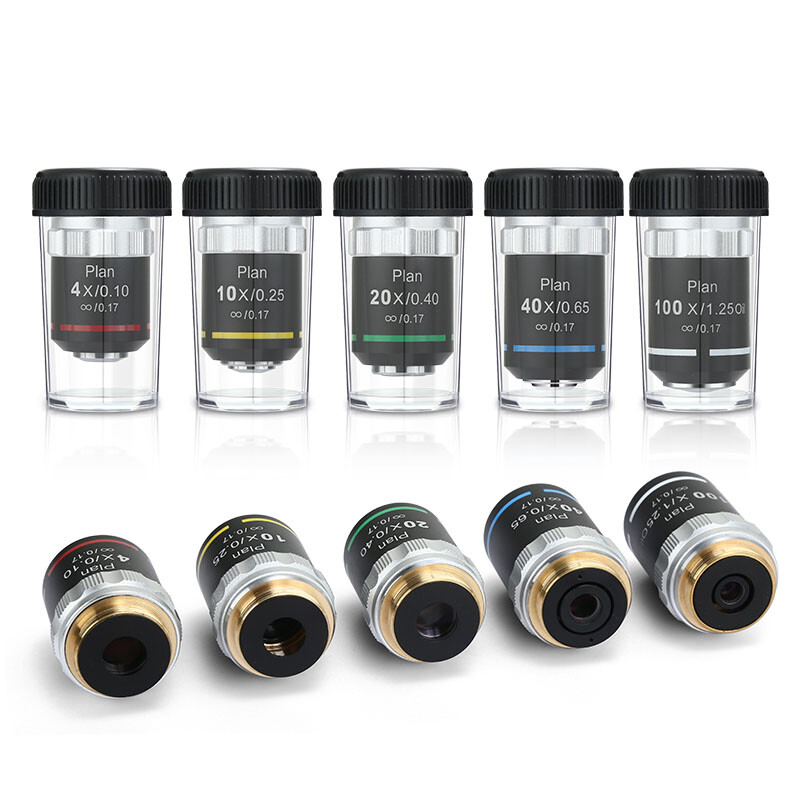 195 Plan Infinity Achromatic Objective 4X-100X Biological Microscope Objective