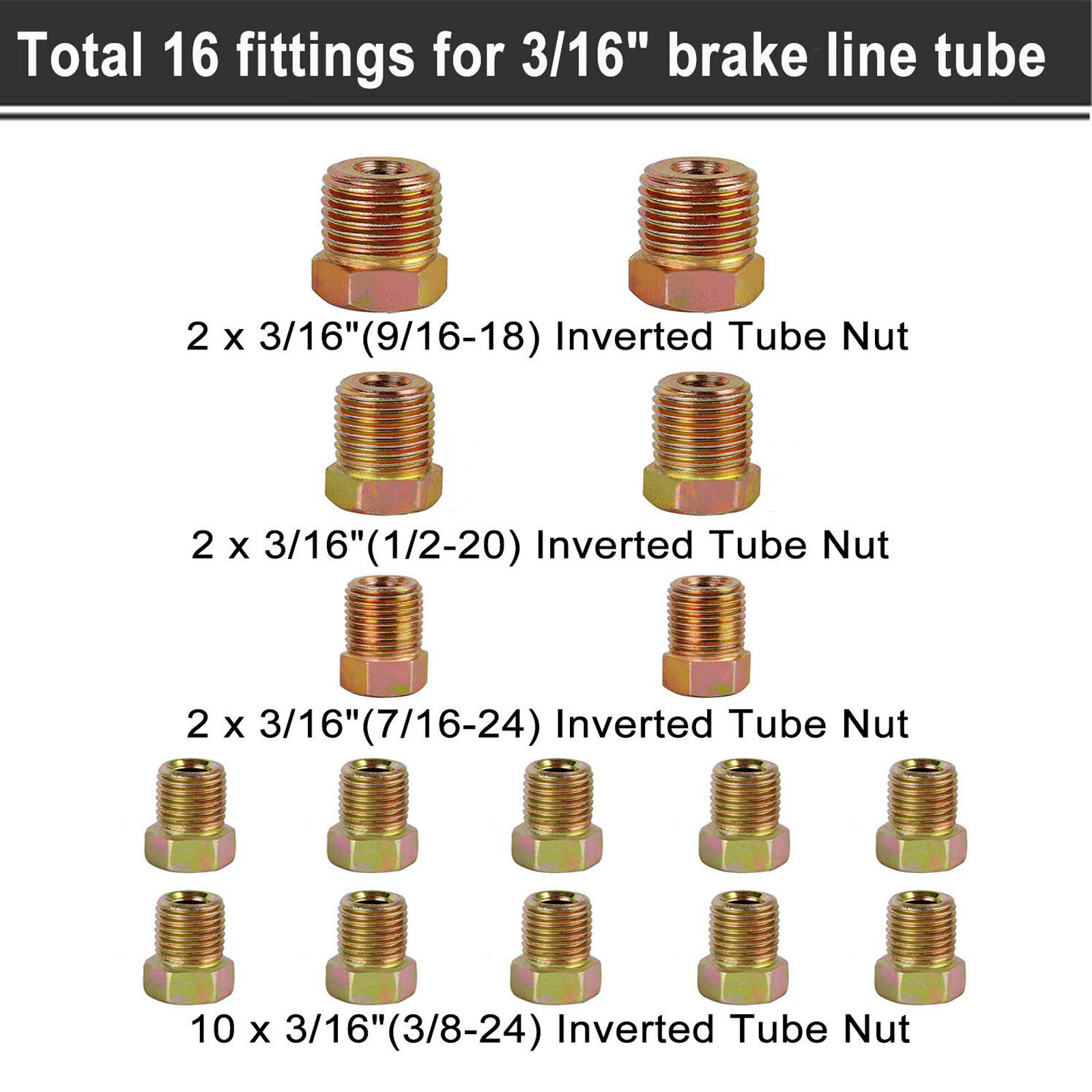 2× Copper Nickel Brake Line Tubing Kit 3/16″ OD 25FT Coil Roll All Size Fitting