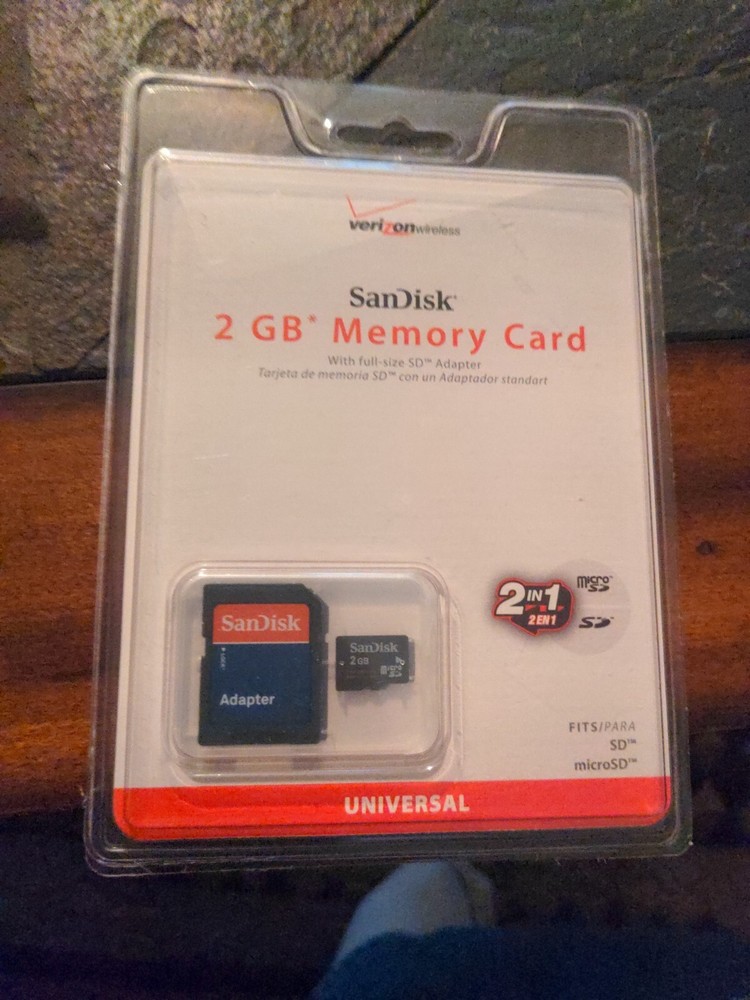 SanDisk 2 GB Verizon Memory Card with Full-Size Adapter SD & Micro SD