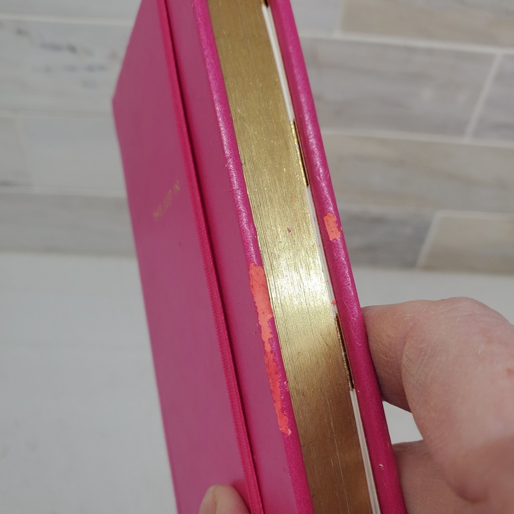 Kate Spade THIS JUST IN Lined Notebook Small Size Gold Edge Elastic Strap Damage