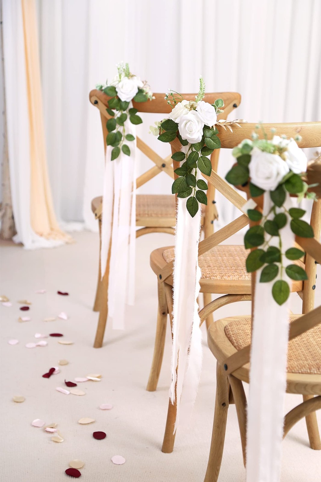 Wedding Aisle Decorations for Wedding Ceremony Set of 10 Pew Flowers for Chur...