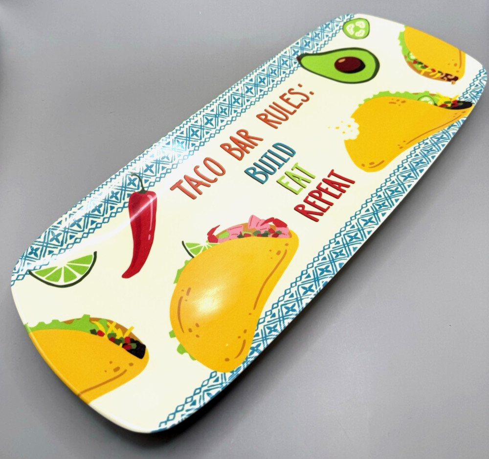 NOVOGRATZ  Taco Bar Rules Appetizer Snack Platter  FUN PARTY  Tray