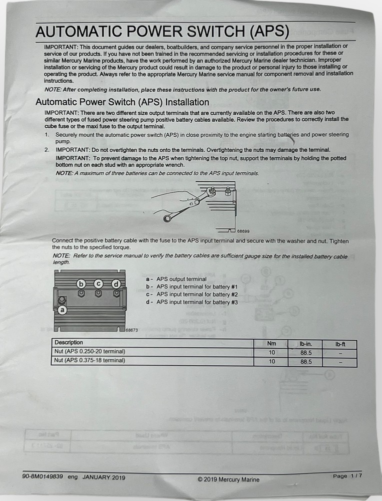 Mercury 87-8M0149746, Automatic Power Source, Triple Engine Power Steering, NEW
