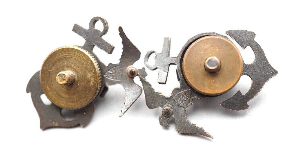 WWII USMC Marine Officer EGA Collar Set by Meyer RARE