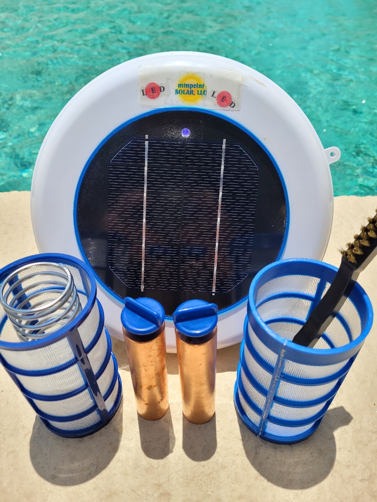 Solar Pool Ionizer LED    Two 16 oz. Anodes 4 x Weight of Leading Competitor