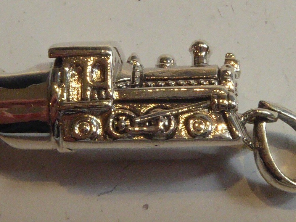 SOLID SILVER NOVELTY TRAIN WHISTLE