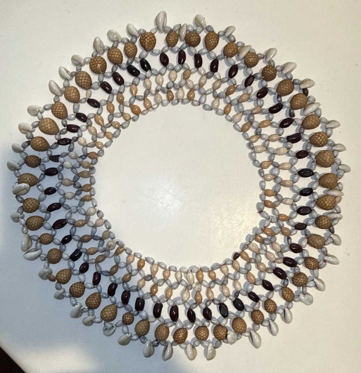 Middle Sepik Shells & Seeds Chest Ornament - Oceanic Art Jewelry USA Locale 14”R
