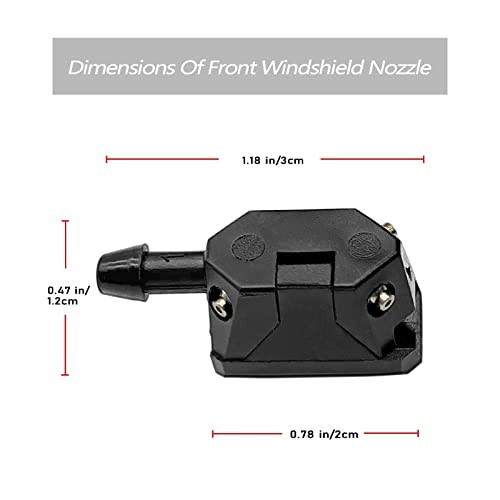 2 PCS Front Windshield Washer Nozzle Kit Sprayer Spurter Straight 4black