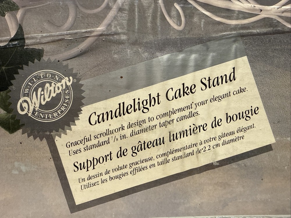 Wilton Candlelight Cake Stand 21.5” Diameter Scrollwork 1996 Original Box EUC