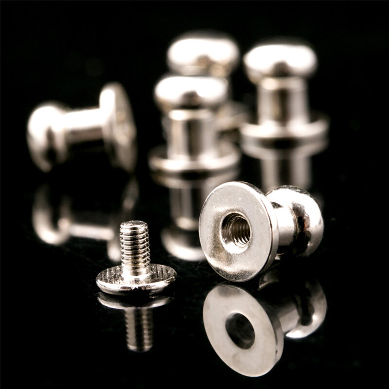10 Set 6/7/8/9/10mm Solid Brass sam brown browne Button Screw Studs Round Rivets