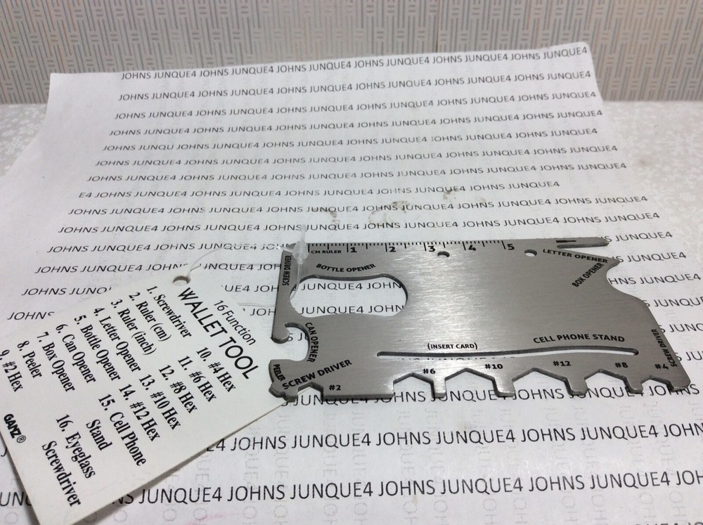 WALLET TOOL New w/tag 16 Function Silver Perfect size for your wallet or purse