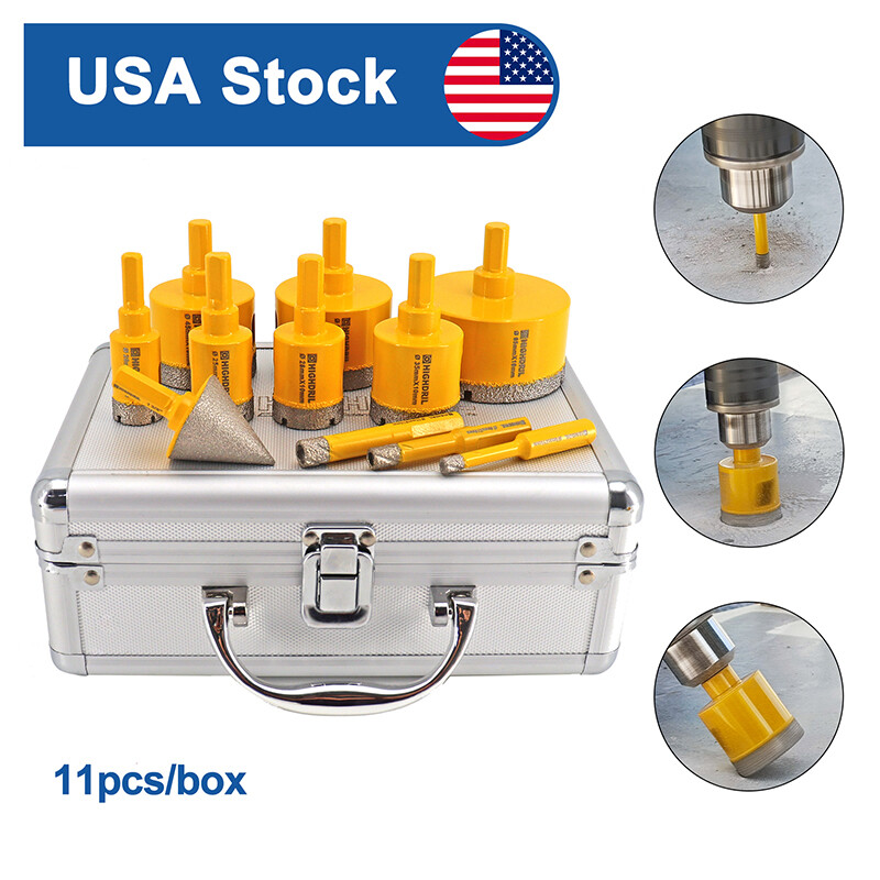 Diamond Drilling Core Bits Set Tile Drill Bit Marble Hole Saw Cutter 11pcs/box