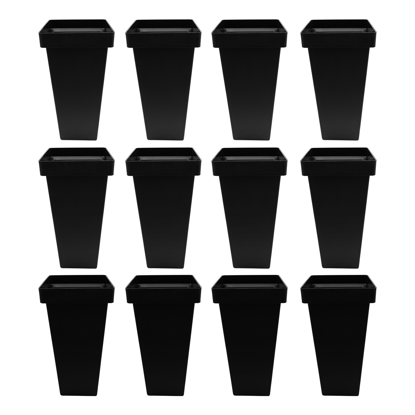 12 Pcs Black Plastic Flower Buckets, Flower Display Buckets, Wedding Flower Disp