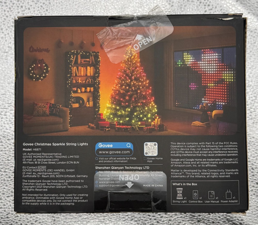 Govee Christmas Sparkle String Lights 99ft, RGBWIC String Lights