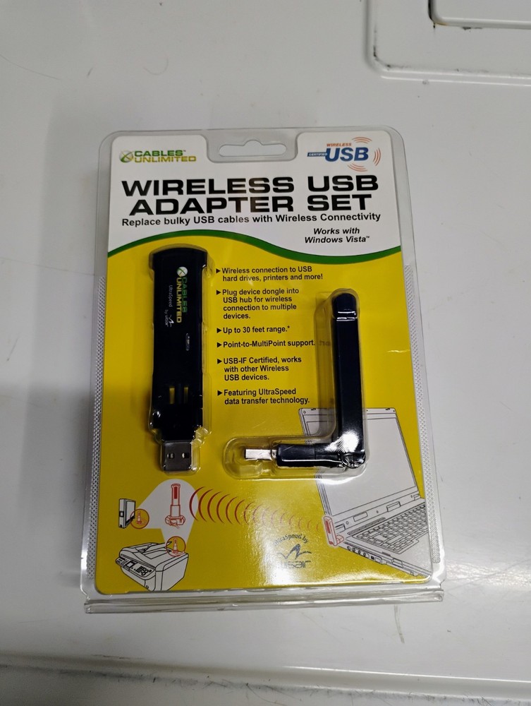 NEW Cables Unlimited Wireless USB Adapter Set 30 ft. Range