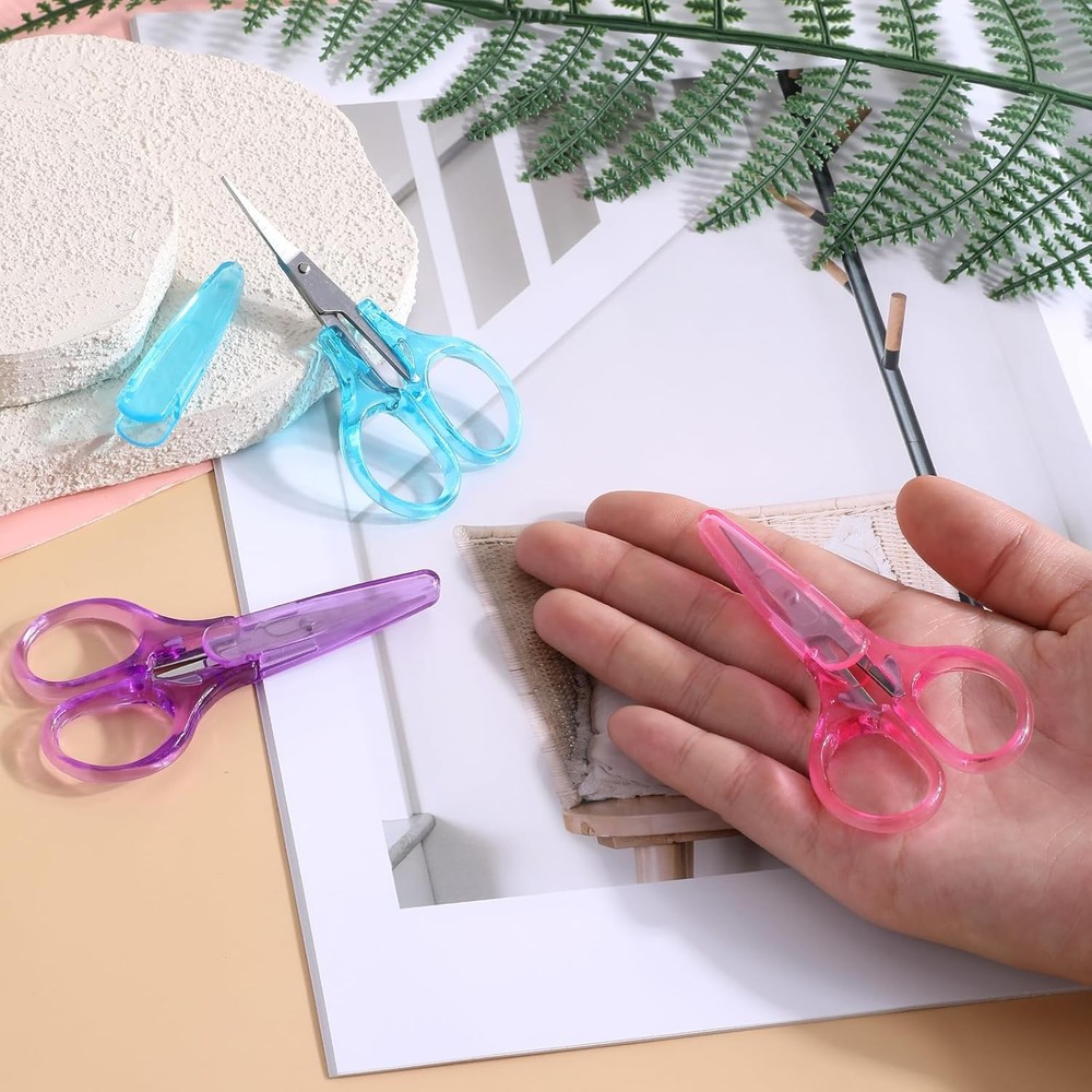 3 Pcs Small Craft Scissors Stainless Steel Tiny Scissors with Protective Cover