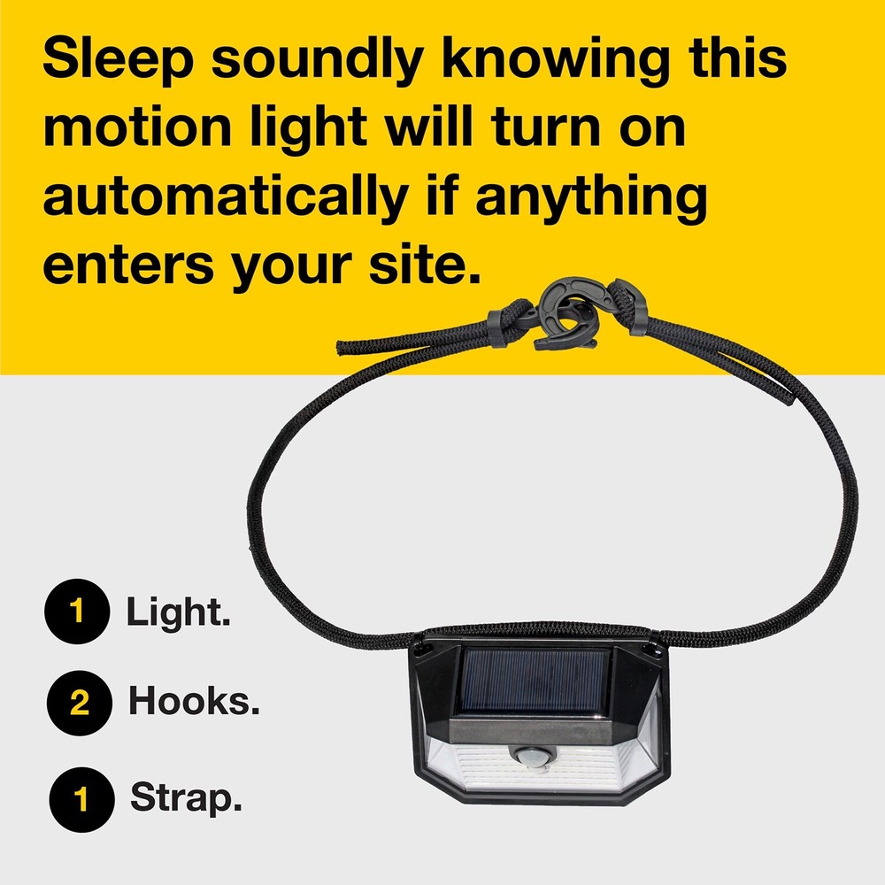 Motion Light, Security for Camping Hunting, Solar Powered