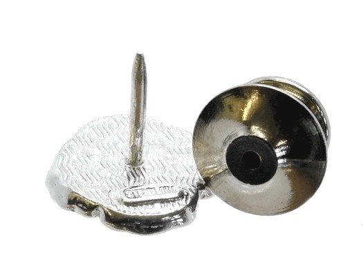 STERLING SILVER ENAMELLED POPPY TIE TACK 