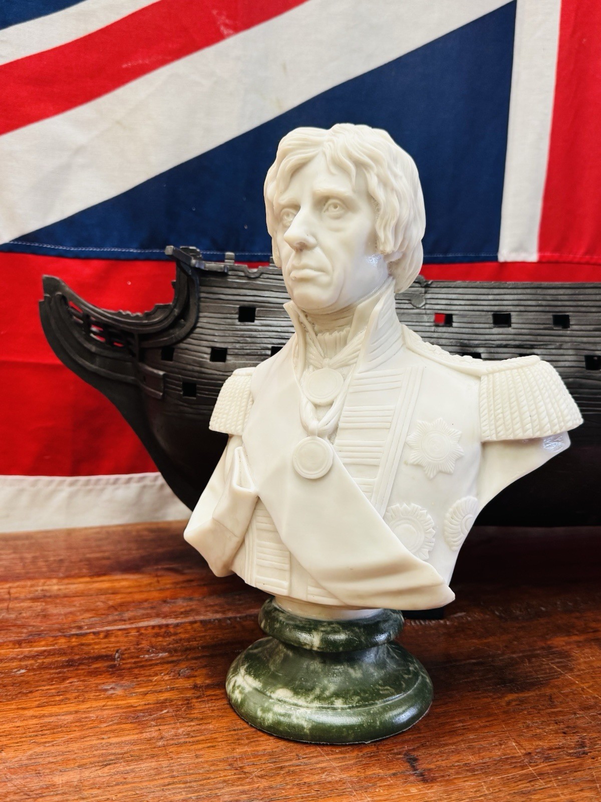 Superb Vintage Marble Bust of Vice-Admiral Viscount Nelson after Frederick’s.