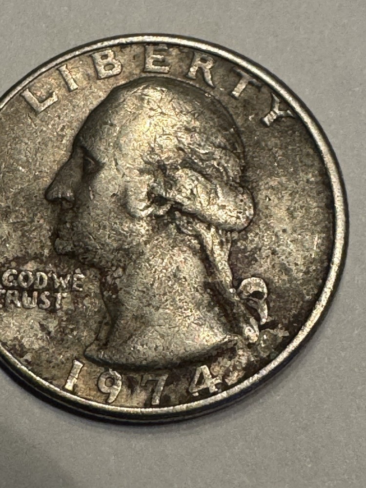 RARE 1974 QUARTER, NO MINT MARK ERROR, MULTIPLE LETTER ERRORS