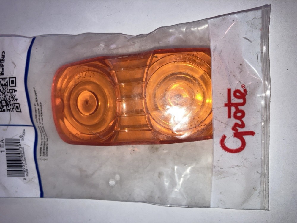 Grote 91963 Amber 2-Bulb Square Replacement Lens
