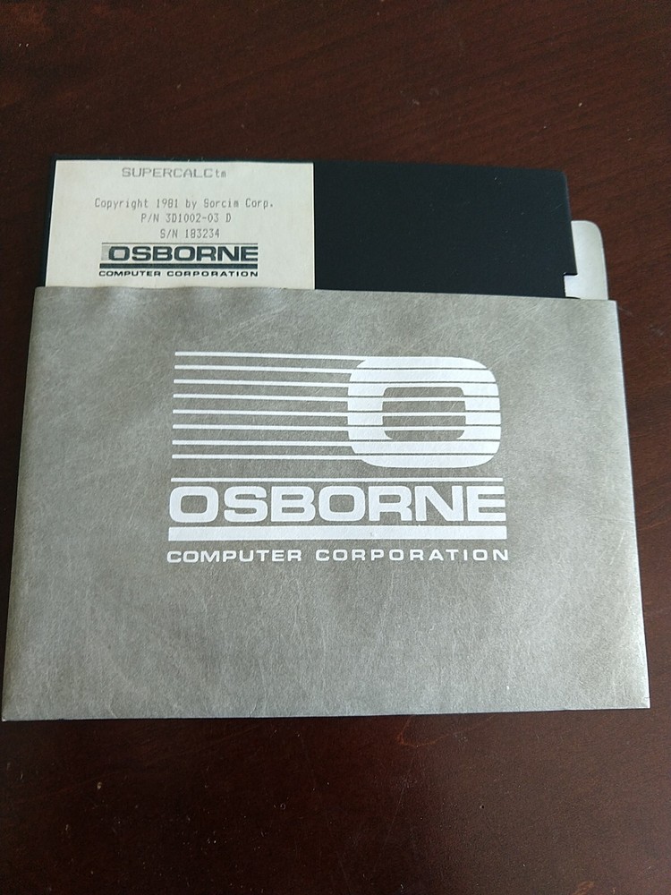 1981 Sorcim Supercalc Software Floppy Disk Osborne Computer