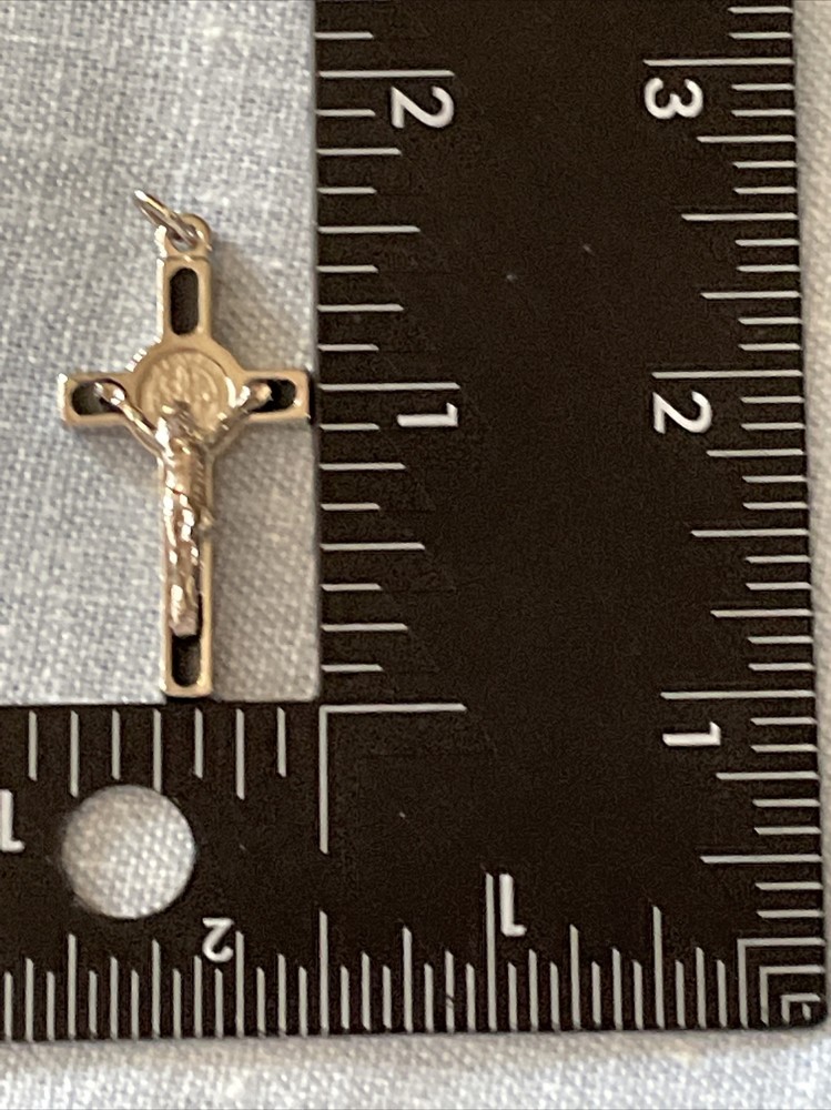 Saint Benedict Rosary Set Crucifix, Center & Pater Set 8 Pcs Silver Tone