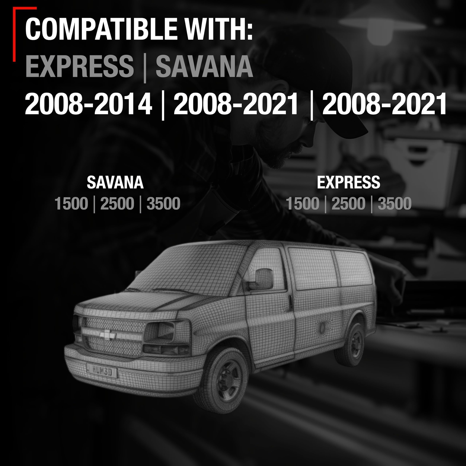 Power Door Mirror, Passenger Side for Chevrolet Express, GMC Savana - Passeng...