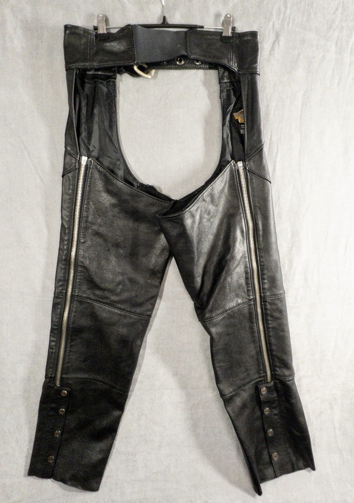 Vtg Harley Davidson Leather Motorcycle Chaps Womens Medium Bikercore
